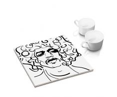 designersgroup KA-PE12 Dessous de Plat en céramique Noir/Blanc 15 x 15 cm