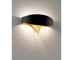 Selene Scudo Applique murale 33 W, noir avec feuille dor