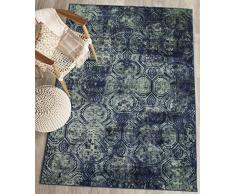 Safavieh Tapis dinspiration Vintage, Tissé Fibre de Viscose douce Tapis en Bleu Marine / Multicolore, 90 X 150 cm