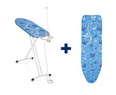 Leifheit Air Board M Solid Plus Table à Repasser avec revêtement supplémentaire en Acier Bleu Taille M