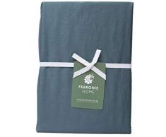 Moorish Idol - Satin de Coton Drap Plat- 240cm x 300cm- Vert Canard