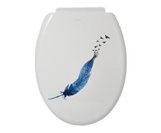 MSV Abattant WC India, Bleu, 47Â x 36.5Â x 3.5Â cm, 98Â piÃ¨ces
