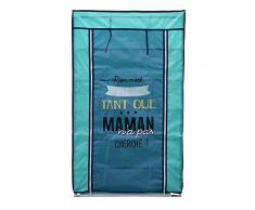 THE HOME DECO FACTORY MO1003 Armoire 5 EtagÃ¨res, Polyester, Bleu, 60 x 30 x 107 cm