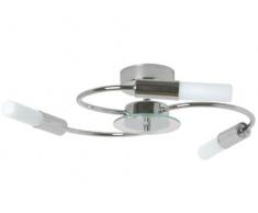 tp24 Ottawa Plafonnier à 3 ampoules LED 3,5 W Finition chrome et abat-jour en verre dépoli