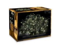 600 LED Guirlande Lumineuse Blanc Chaud 50m + 10m Conduits Noël Extérieur Intérieur