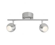 Brilliant AG G12213/77 Plafonnier LED à a 2 lumières, Métal, Intégré, 4.5 W, Acier/Chrome