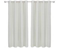 Deconovo Rideau Occultant Chambre Bebe avec Motif Design Moderne Couche de Mousse à Oeillets Isolant Thermique 2 Pcs, Polyester, Beige, 140x245cm