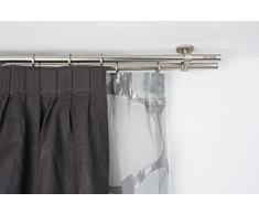InCasa Double Tringle Ã Rideaux: Ã 20 mm, L. 320 cm. avec tappo Chic en Acier satinÃ© - Complet
