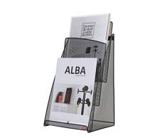ALBA MESHPREZA4 N PrÃ©sentoir De Table, MÃ©tal Mesh, Noir, Moyen