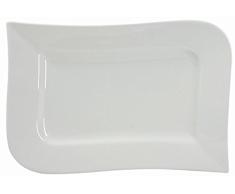 Unbekannt Ambition Micro-Ondes Assiette Rectangulaire 36Â cm, Porcelaine, Blanc, 36Â x 23,5Â x 2,5Â cm