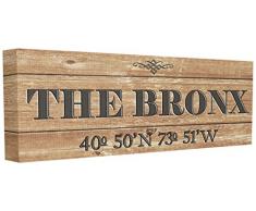 Le Stupell Home Decor Collection Plank City coordonnÃ©es The Bronx tendue Art Mural, 10Â x 1,5Â x 24, FiÃ¨rement Made in USA, Toile, Multi, 25.4Â x 3.81Â x 60.96Â cm