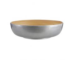 Premier Housewares Kyoto Saladier en Bambou avec Bords biseautés Argenté 30 x 30 x 8 cm