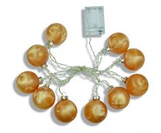 Riffelmacher weinberger & lED guirlande lumineuse avec 10 boules givré verni batteriebbetrieben sans piles 3 x aAA-verre, 6 cm, 1 set de gold 76820.31