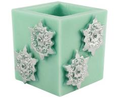 Magic Candle World Lanterns Collection hiver Stars Lanterne avec konvexen, peints main, cristal, menthe, 11,5Â x 11,5Â x 11,5Â cm