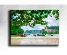 Bonamaison Peinture sur toile, multicolore, 50 x 70 cm - Conçu et fabriqué en Turquie