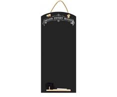 Tableaux Noirs UK Sweet Home Tall Mince Tableau Noir/Tableau Noir/Tableau Memo de Cuisine avec Corde, Plateau et Craie. Les cabines Design Range, Bois, Noir, 60Â x 26.5Â x 1Â cm