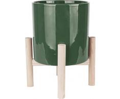 Present Time PT3353GR Pot Ã Fleurs, cÃ©ramique, Vert, Taille uniq