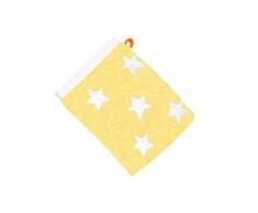 baidani Waschhandschuh Summer Stars 15x20cm-4 StÃ¼ck-Gelb Gant de Toilette, 100% Coton, Jaune, 20 x 15 cm