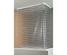 ECO-DuR 4024879003135 Rideau de Douche déroulant à Cassette Modèle dangle Motif Douche Grise Blanc 137 x 62 cm