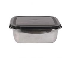 COOK CONCEPT KB6034 Boite de Conservation Carrée, Acier, Gris, Dimensions : 18,5 x 18,5 x 6,8 cm