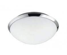 TRIO, Plafonnier, Nando incl. 3 x LED,SMD,4,5 Watt,3000K,430 Lm. Verre opale, Blanc, Corps: metal, Chrome Ã:25,0cm, H:11,0cm IP44,OSRAM Inside