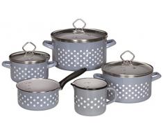 KRÃGER Karl Rügen Email Set de casseroles en émail, Ãmail, Bleu, 16 x 16 x 16 cm