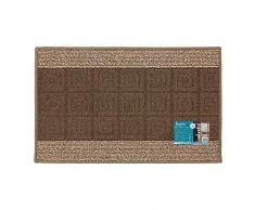 JVL Palmero Lavable en Machine Envers en Latex rayé Paillasson, Marron/Beige, 80 x 50 x 0.5 cm
