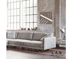 L:A:S Laser Art Style Tableau Abstrait Moderne pour Salon, Bois, Gris Marron-crÃ¨me, 60 x 60 cm