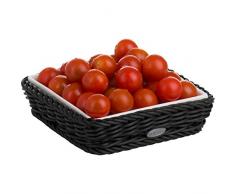 Westmark Panier 02100804160 Saleen avec Bol en Porcelaine Amovible - Carré - Dimensions9,5 x 9,5 x 7,5 cm - en Fibre Plastique et Porcelaine - Beige et Blanc, Noir, 15,5 x 15,5 x 3,5 cm