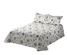 Viantala Therese 102Â Set Drap Lit 180, Coton, Lilas et Blanc.