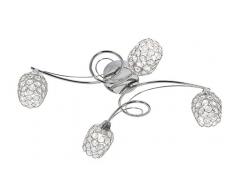 Oaks Lighting Alaska Plafonnier en Chrome poli avec abat-jours en perles de verre