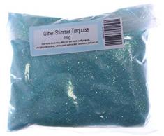Gemz Shimmer 100 g Haute Sparkle Paillettes Craft, Maquillage, Nail Art, Visage et Corps, décoration de Verre de vin, gâteaux, Turquoise