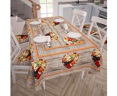 PETTI Artigiani Italiani Nappe Anti-Taches pour Table de Cuisine 140x180 cm Frutta Secca