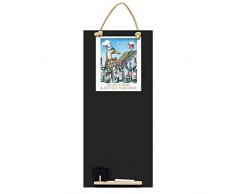 Chalkboards UK Tableaux Noirs Britannique Tête Cook Haut Mince Tableau Noir/Tableau Noir/Tableau Memo de Cuisine avec Corde, Plateau et Craie. Les cabines Design Range, Bois, Noir, 60 x 26.5 x 1 cm