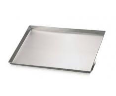 Pentole Agnelli Plat rectangulaire en alliage daluminium 3003, hauteur 3Â cm, argent 50x35 cm argent