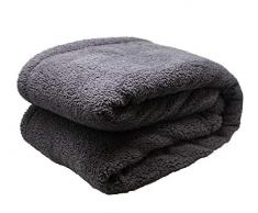 Up Close Henrys OMBRÃ Cord Plaid avec Dos en Sherpa 100% Polyester Gris 150 x 200 cm