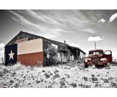 Empire 569394 Route 66 Texas Barbecue Panneau en Bois avec Tableau sur Panneau MDF 90 x 60 cm