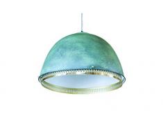 Grande suspension métallique Urane - Produit 100% métal, Produit peint à la main | Une lampe suspendue néo industrielle dune indéniable originalité - Vert bouteille (L50 x H40 x P50 cm)