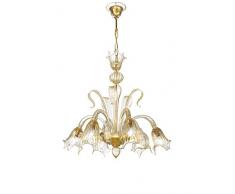 Rossini éclairage floral Lustre Verre de Murano E14, 28 W, or