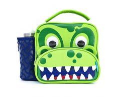 Smash Sac à déjeuner Isotherme et Bouteille de 350 ML, Polyester, Vert, 28,8 x 23 x 12 cm