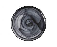 Maxwell Williams 5251568 Lot de 6 assiettes marblesques avec effet tourbillon en verre fait main Blanc 18,5 cm, Verre fait main., Noir , 34 cm