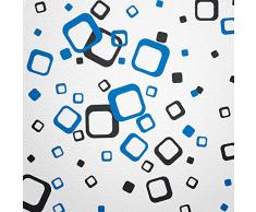 WANDfee® 60 Carrés de Couleur Noir Bleu Bicolore Sticker Mural Autocollant Retro Cubes carrés Stickers muraux décoratifs décoratifs pour carrelage décoratif