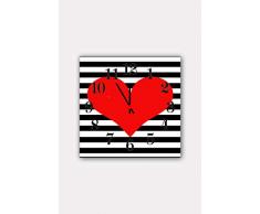 Bonamaison Horloge Murale en MDF, Multicolore, 30 x 30 cm