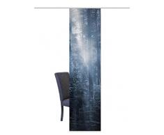 Home fashion Panneau Coulissant en Tissu dameublement Impression numÃ©rique Fork Polyester Bleu foncÃ© 245 x 60 cm