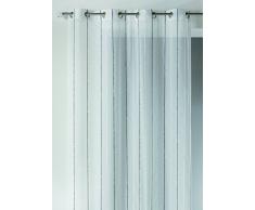 Home Maison HM6966301 Voilage à Rayures Verticales Effet Laine Gris 140 x 260 cm