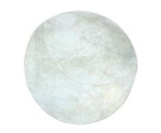 Pile Poil TAP-CIRCLE-W Tapis rond Coton/Viscose Blanc 130 x 130 x 2 cm