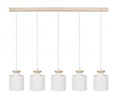 Tosel 21033 Lustre 5 Lumières, Acier, E27, 40 W, Pourpre, 30 x 90 cm