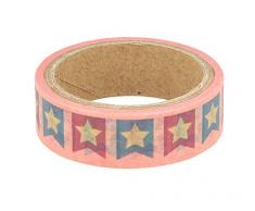 Artemio Rouleau de Masking Tape Fanions, Multicolore, 15 mm x 5 m