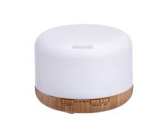 AmazonBasics Diffuseur dâhuiles essentielles dâaromathérapie à ultrasons Veilleuse 7 couleurs et minuteur Base effet bois classique 500 ml