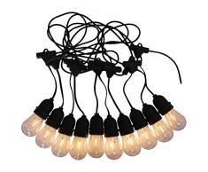 NÃ¤ve Leuchten Guirlande lumineuse LED Filament, verre, 1Â W, noir, 770Â x 26Â x 26Â cm
